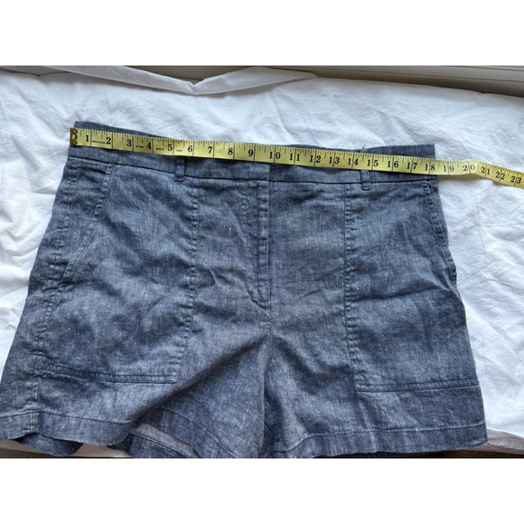 Ann Taylor Womens Shorts Size 14 Blue Linen Cotton Blend Casual‎ Summer - Picture 6 of 9